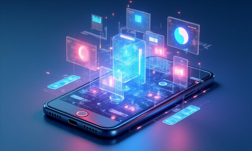 Custom iOS app development interface showcasing enterprise mobile solutions